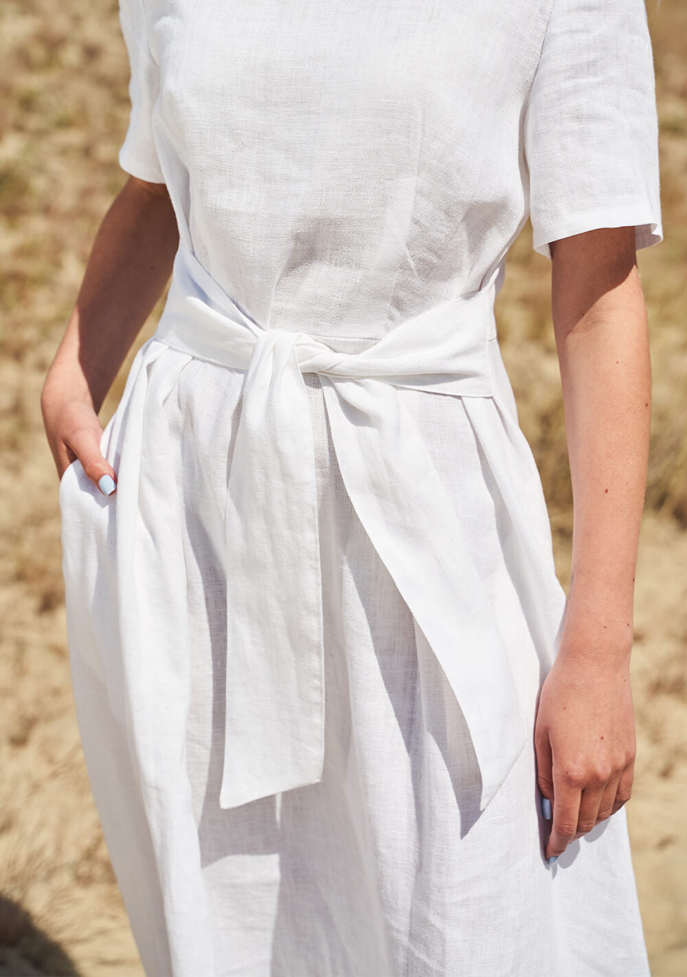 Short sleeve linen dress Paloma