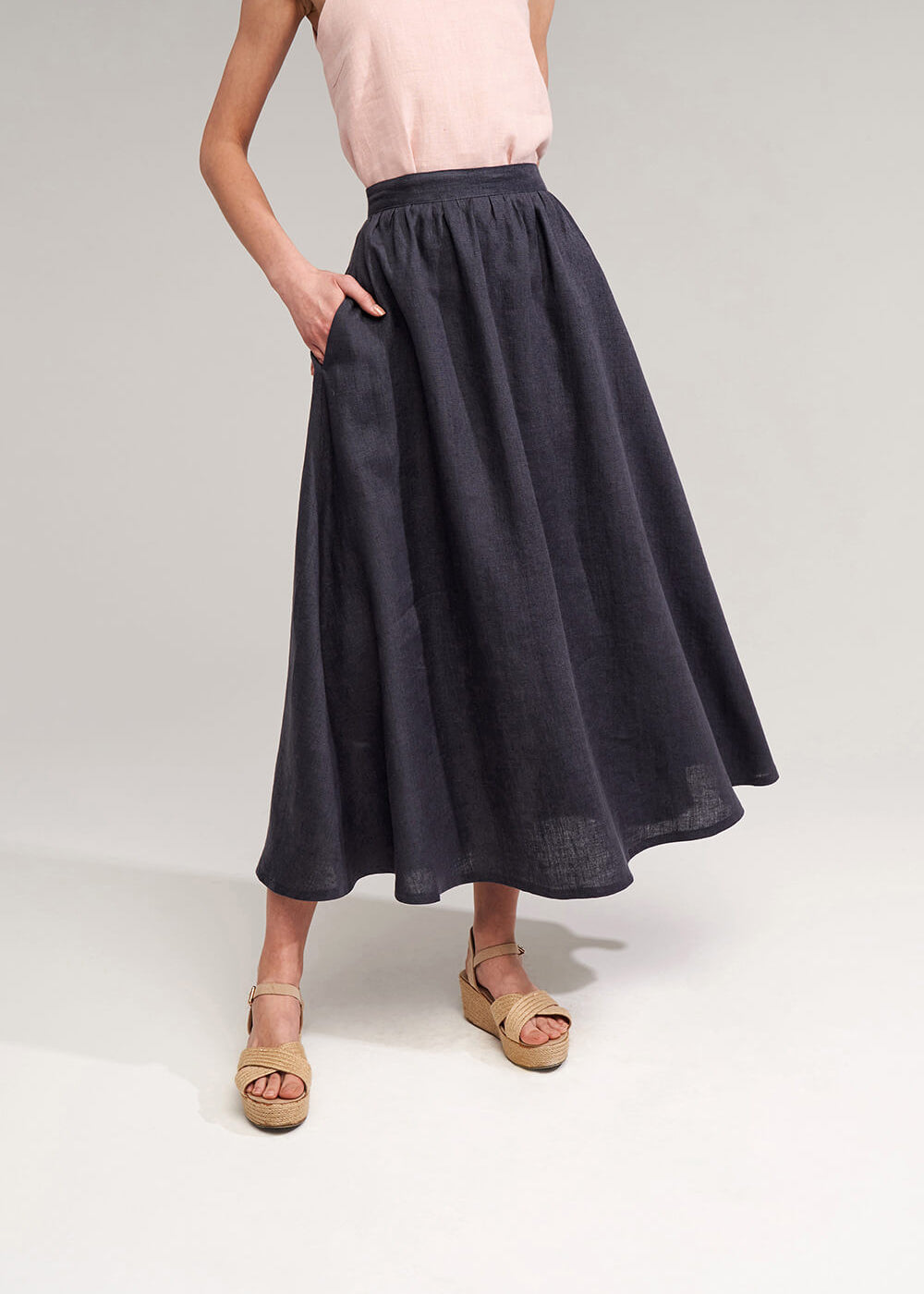 Linen skirt in maxi length Shay