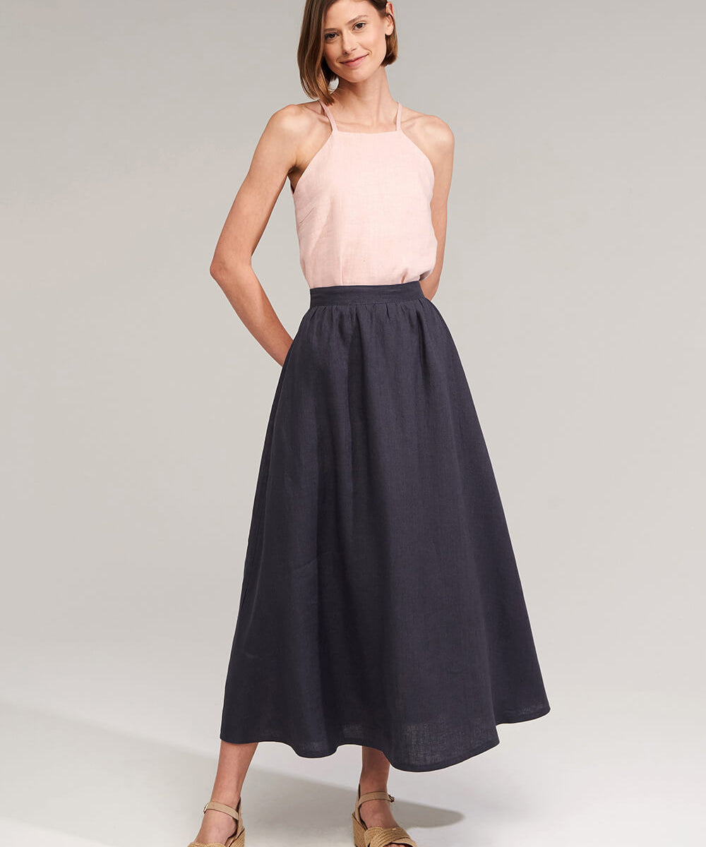 Linen skirt in maxi length Shay