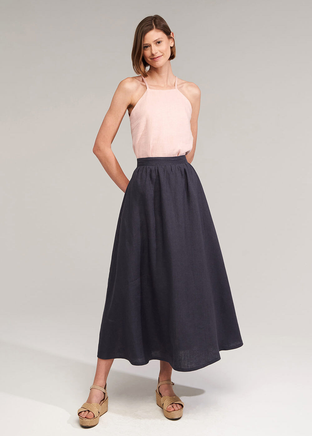 Linen skirt in maxi length Shay
