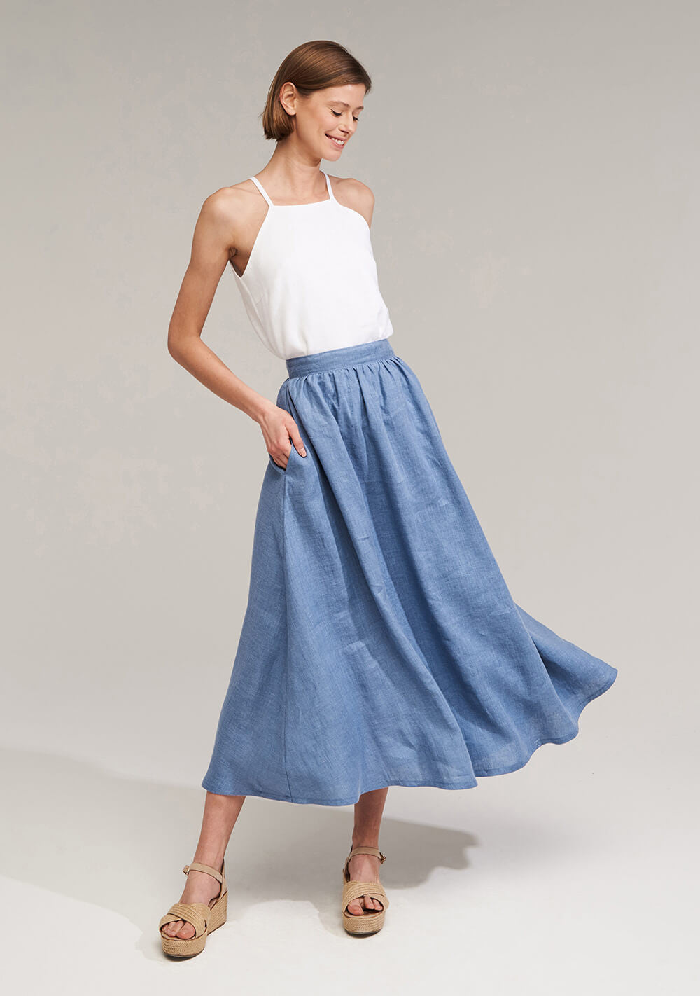 Linen skirt in maxi length Shay
