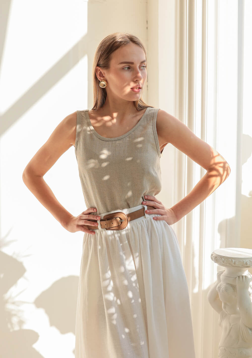 Linen skirt Sage maxi