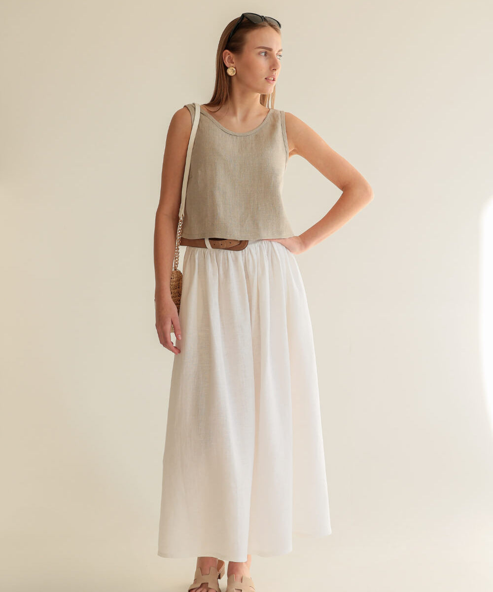 Linen skirt Sage maxi