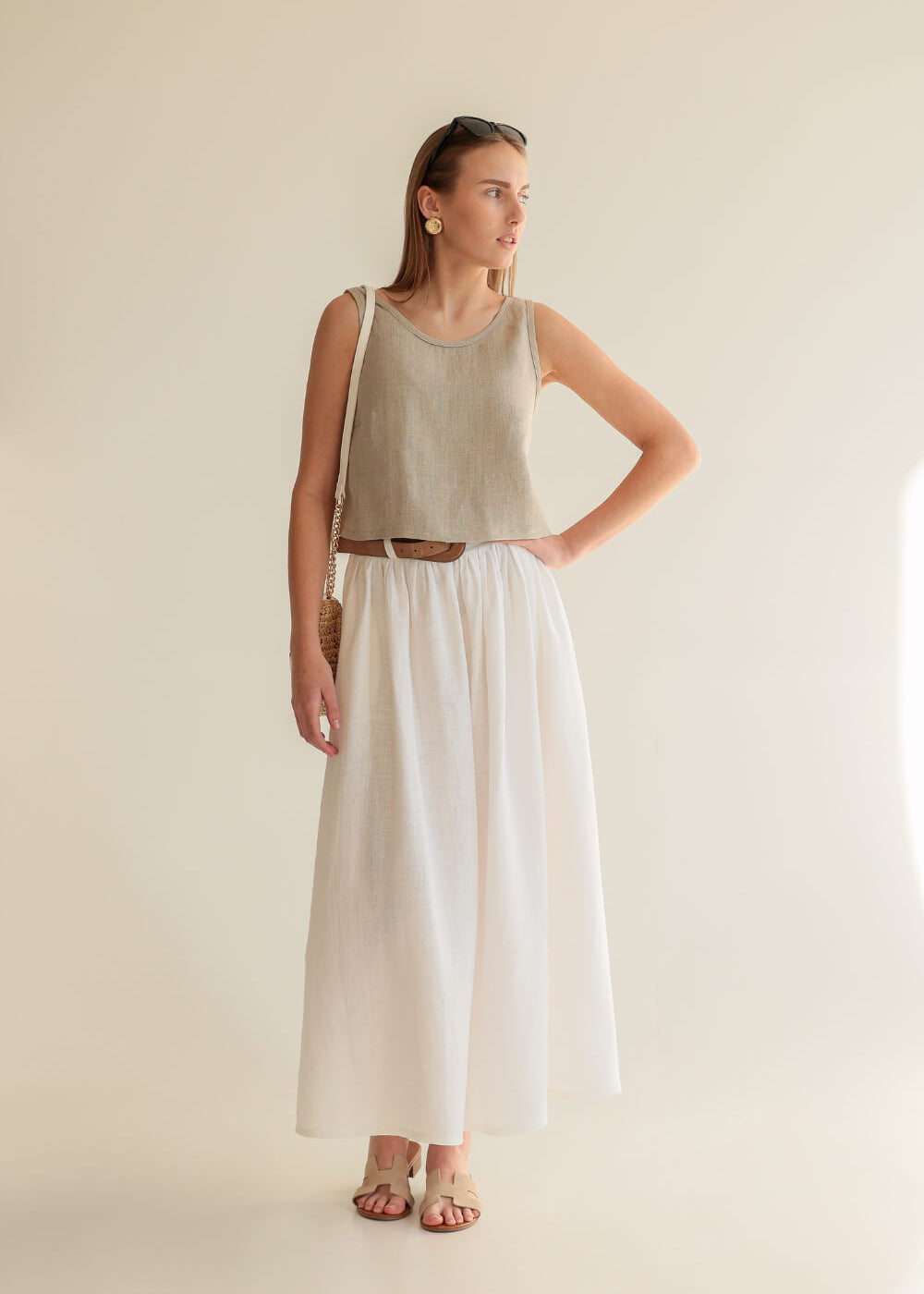 Linen skirt Sage maxi