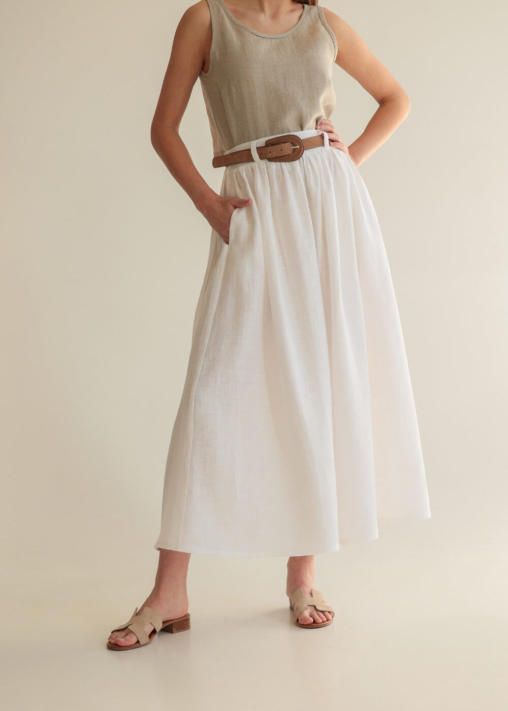 Linen skirt Sage maxi