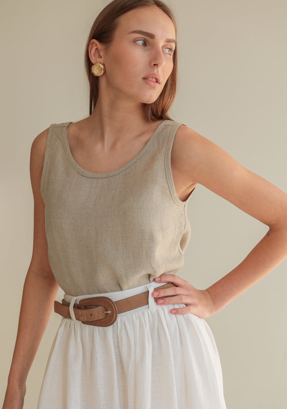 Linen skirt Sage maxi