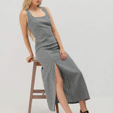 Linen slit dress June