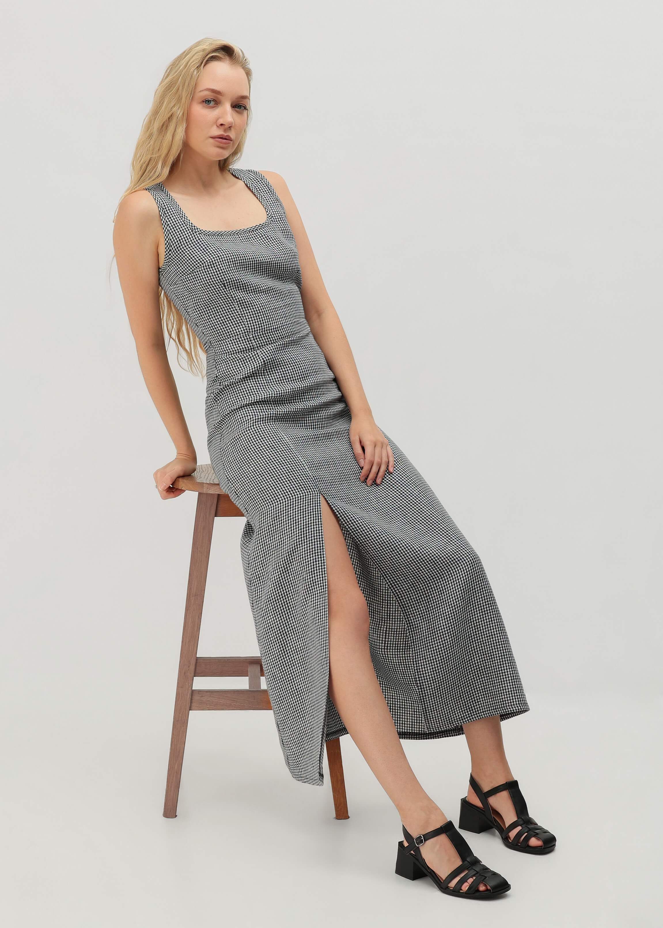 Linen slit dress June