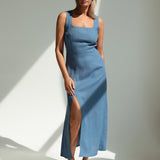 Linen slit dress June