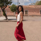 Linen square neck crop top Heidi