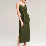Linen strap midi dress Melody
