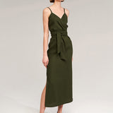 Linen strap midi dress Melody