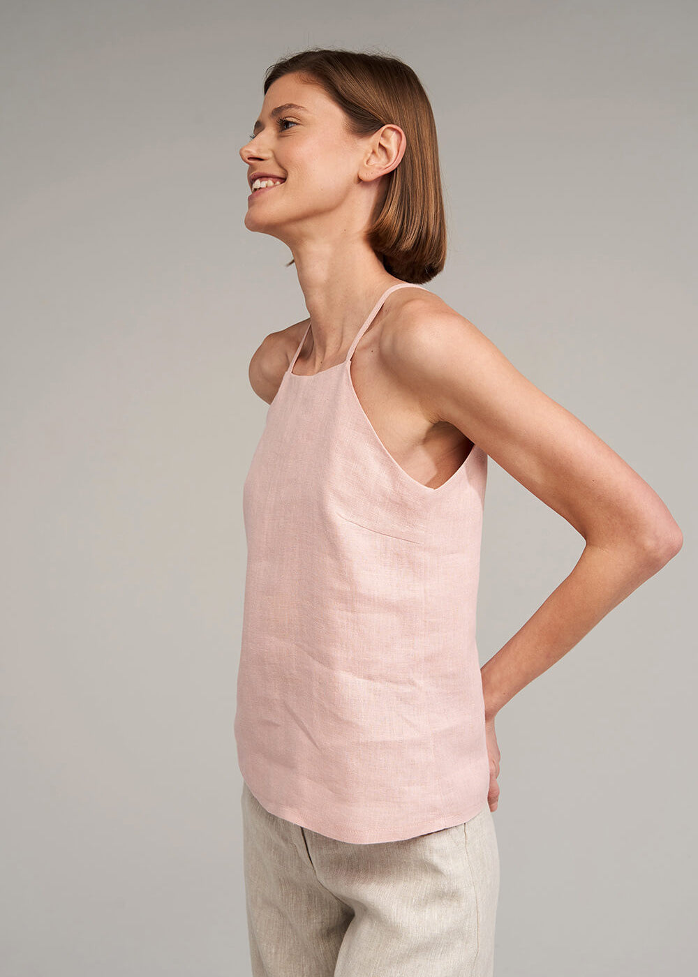 Linen strap top Kayla