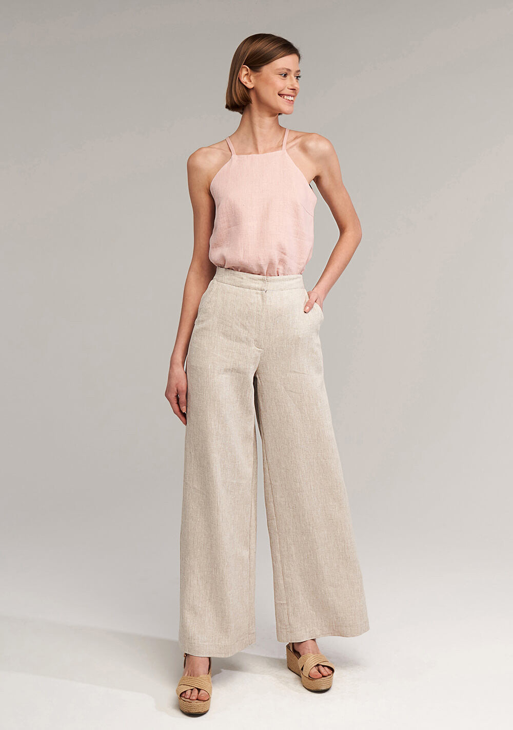 Linen strap top Kayla
