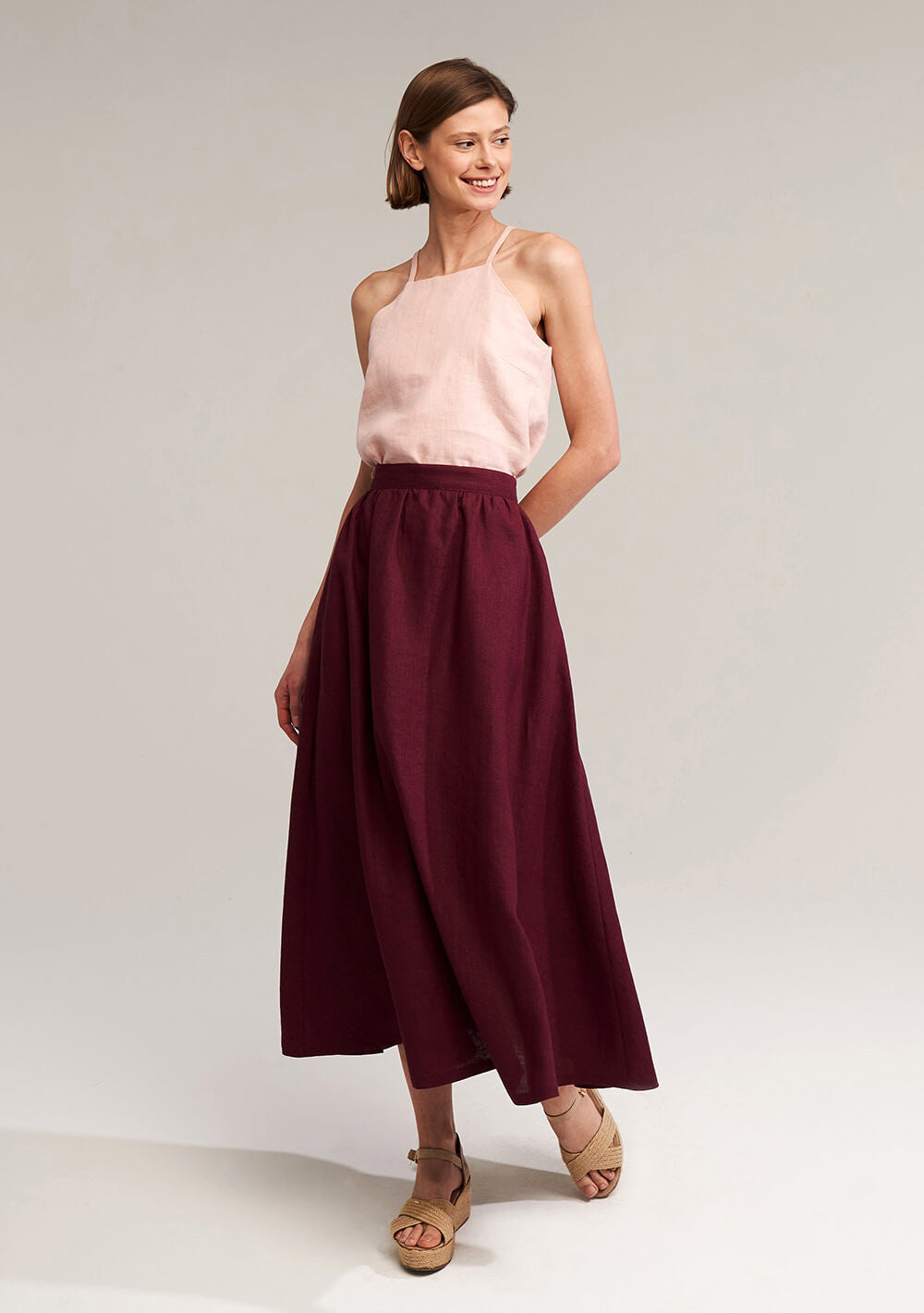 Linen strap top Kayla
