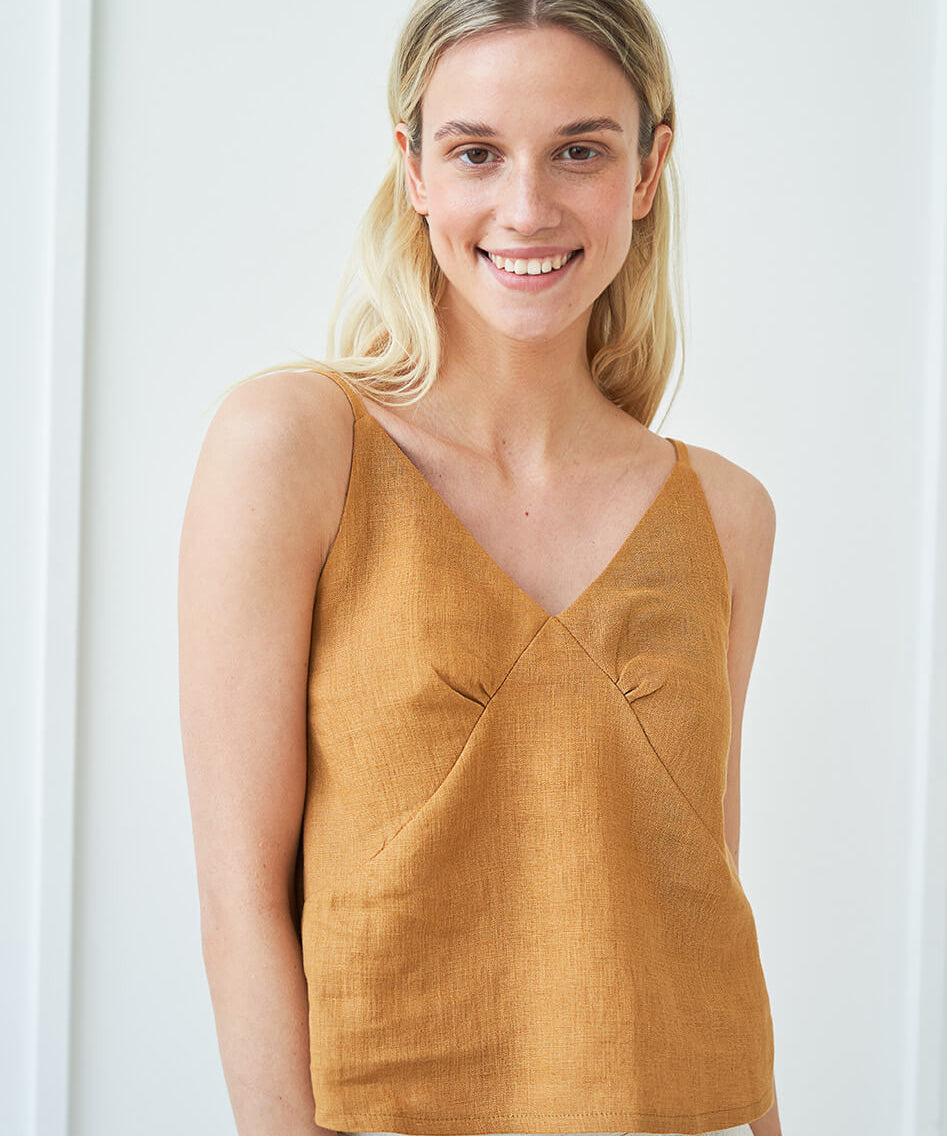 Linen strap top Viola