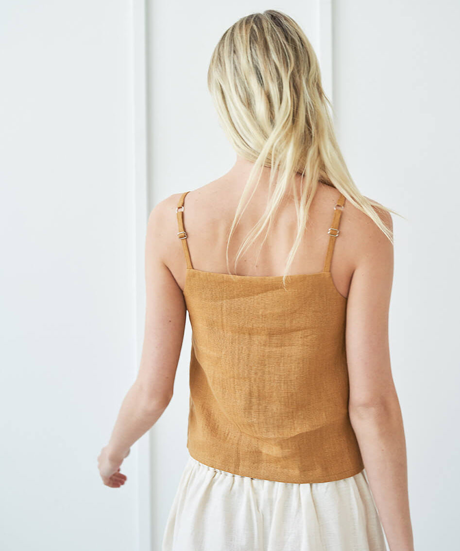 Linen strap top Viola