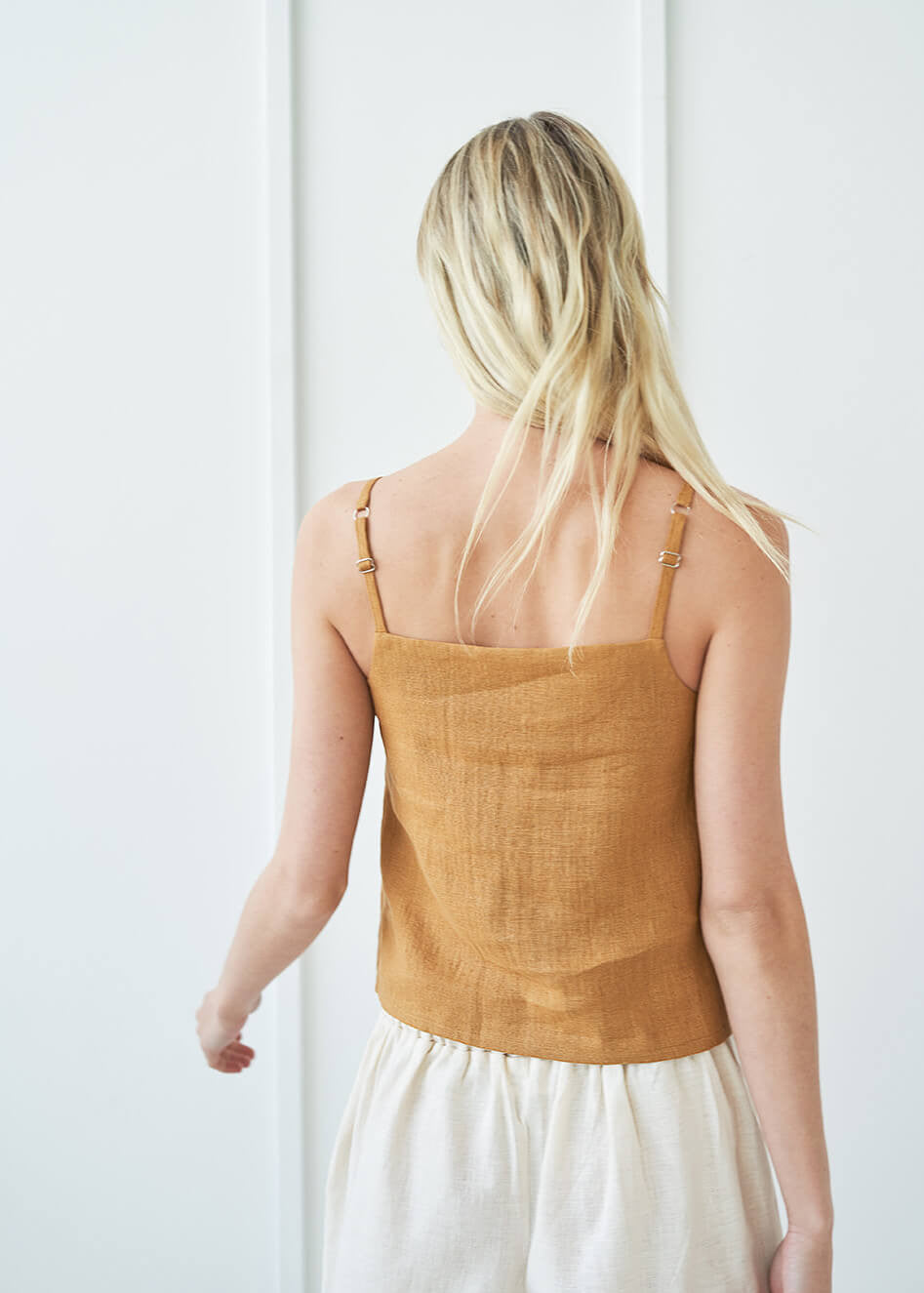 Linen strap top Viola