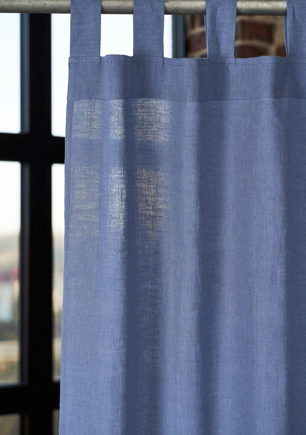 Linen tab top curtain panel – photo 3