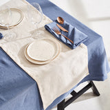 Linen table runner in ivory