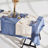 Linen table runner in ivory