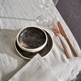 Linen table runner in light gray