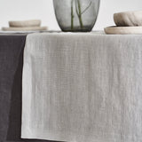 Linen table runner in light gray