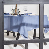 Linen tablecloth in cornflower blue