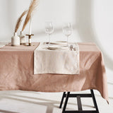 Linen tablecloth in cream tan