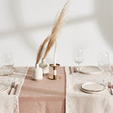 Linen tablecloth in cream tan