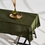 Linen tablecloth in forest green