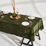 Linen tablecloth in forest green