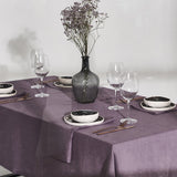 Linen tablecloth in lavender gray