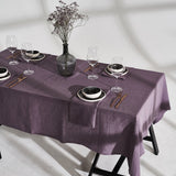 Linen tablecloth in lavender gray