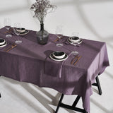 Linen tablecloth in lavender gray