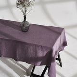 Linen tablecloth in lavender gray