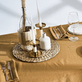 Linen tablecloth in mustard