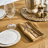 Linen tablecloth in mustard