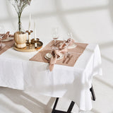 Linen tablecloth in optic white