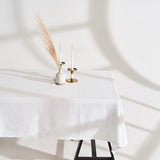 Linen tablecloth in optic white