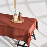 Linen tablecloth in tobacco