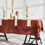 Linen tablecloth in tobacco