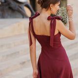 Linen tie strap dress Perla