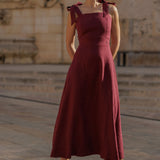 Linen tie strap dress Perla