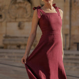 Linen tie strap dress Perla