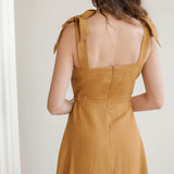 Linen tie strap dress Perla