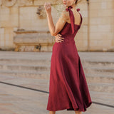 Linen tie strap dress Perla