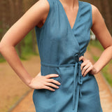 Linen tie-waist dress Nydia
