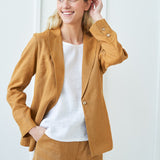 Open back linen top Leigh