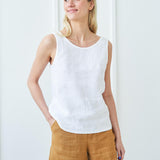 Open back linen top Leigh